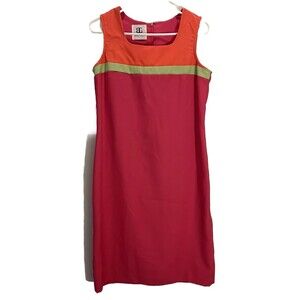 Vintage 90s Y2K Block Retro Strip Mini Dress Bahari Group Size 6